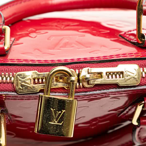 Pre-owned Louis Vuitton Monogram Vernis Alma BB Red