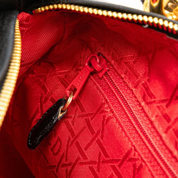 Pre-owned Dior Medium Lambskin Cannage Lady Dior Black