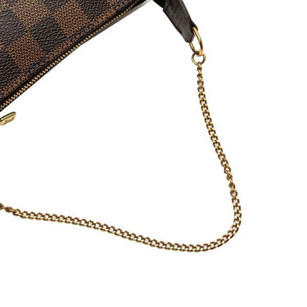Pre-owned Louis Vuitton Damier Ebene Mini Pochette Accessoires Brown