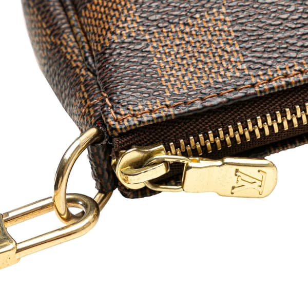 Pre-owned Louis Vuitton Damier Ebene Mini Pochette Accessoires Brown