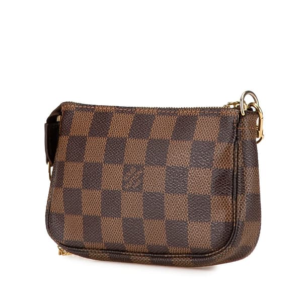 Pre-owned Louis Vuitton Damier Ebene Mini Pochette Accessoires Brown