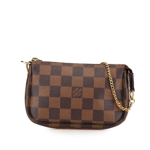 Pre-owned Louis Vuitton Damier Ebene Mini Pochette Accessoires Brown