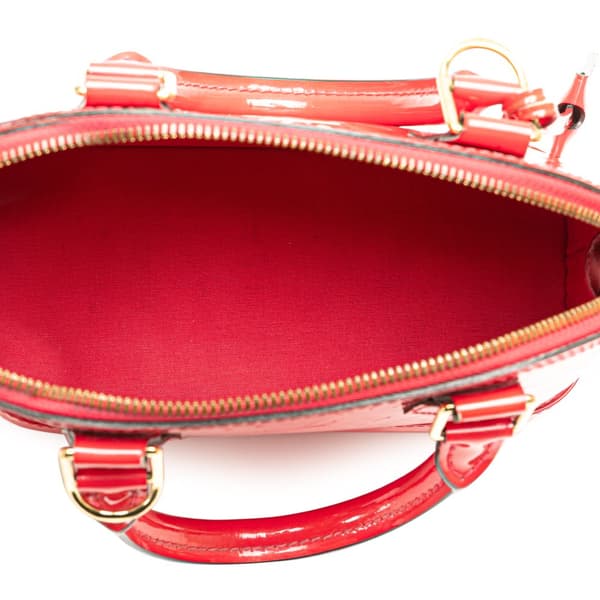 Pre-owned Louis Vuitton Monogram Vernis Alma BB Red