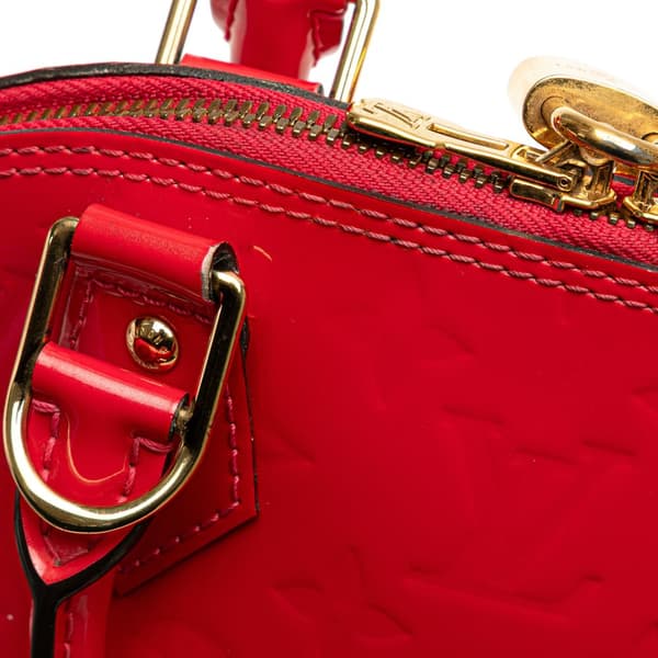 Pre-owned Louis Vuitton Monogram Vernis Alma BB Red