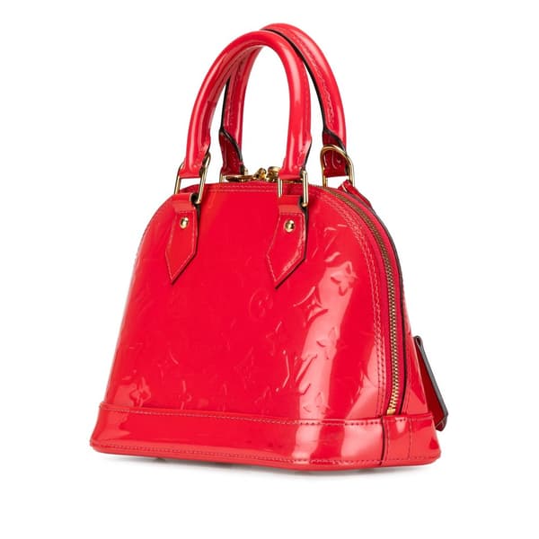 Pre-owned Louis Vuitton Monogram Vernis Alma BB Red
