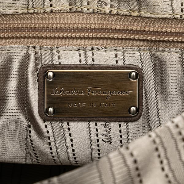 Pre-owned Ferragamo Quilted Leather Gancini Handbag Brown