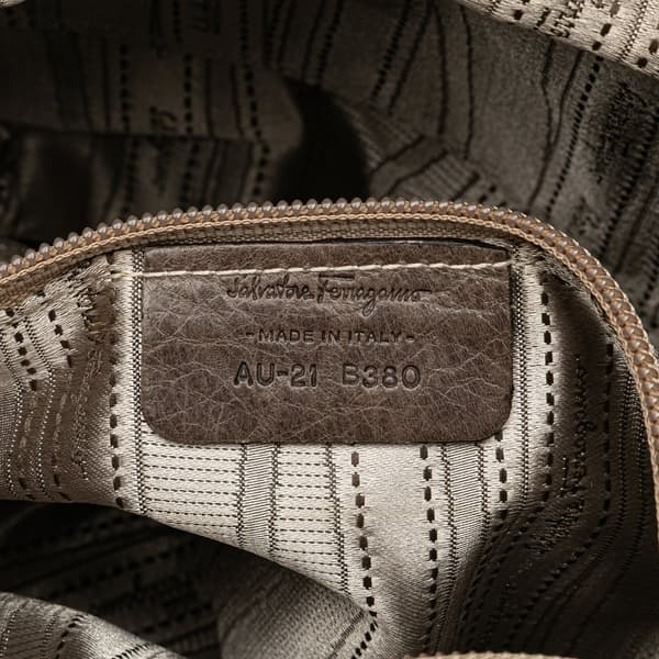 Pre-owned Ferragamo Quilted Leather Gancini Handbag Brown