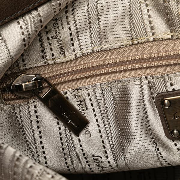 Pre-owned Ferragamo Quilted Leather Gancini Handbag Brown