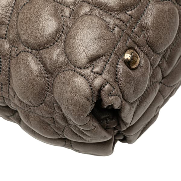 Pre-owned Ferragamo Quilted Leather Gancini Handbag Brown