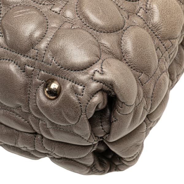 Pre-owned Ferragamo Quilted Leather Gancini Handbag Brown