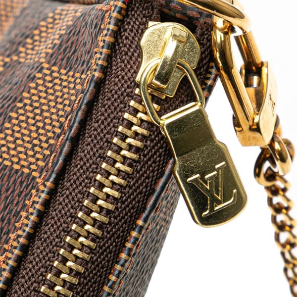 Pre-owned Louis Vuitton Damier Ebene Mini Pochette Accessoires Brown