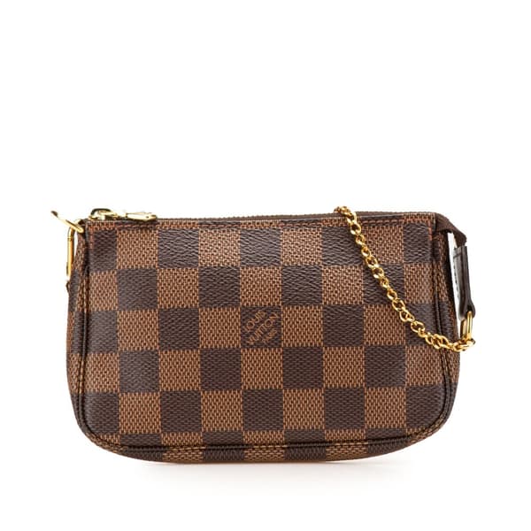 Pre-owned Louis Vuitton Damier Ebene Mini Pochette Accessoires Brown