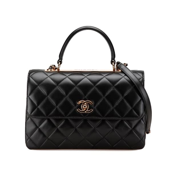 Pre-owned Chanel Medium Lambskin Trendy CC Flap Black