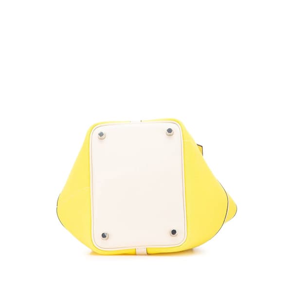 Pre-owned Hermès Toile Goeland and Swift Cargo Picotin Lock 18 Yellow