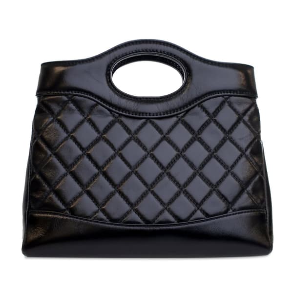 Pre-owned Chanel Mini Shiny Crumpled Calfskin 31 Shopping Bag Black