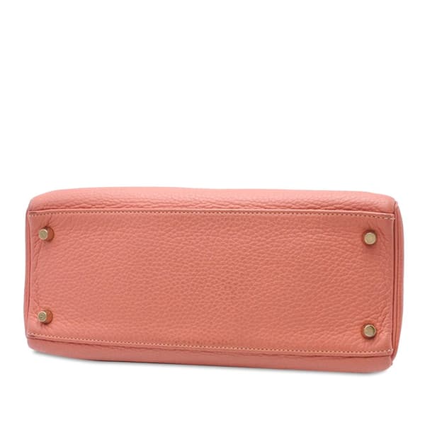 Pre-owned Hermès Clemence Kelly II Retourne 28 Orange
