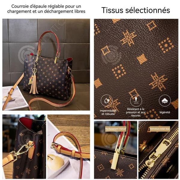 INN Handväska i äkta läder för kvinnor Elegant axelväska med stor kapacitet tygväska Ryggsäck Mode Crossbody-väska