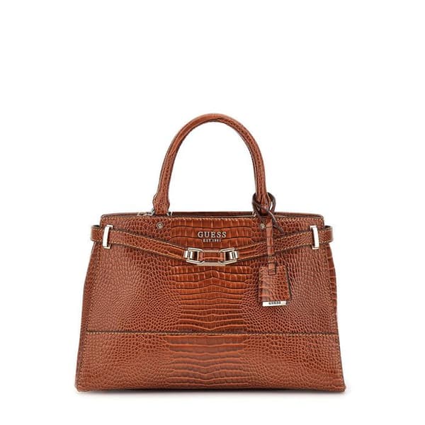 GUESS Handväska brun för kvinnor - Silvye Luxury Satchel Cognac 295387