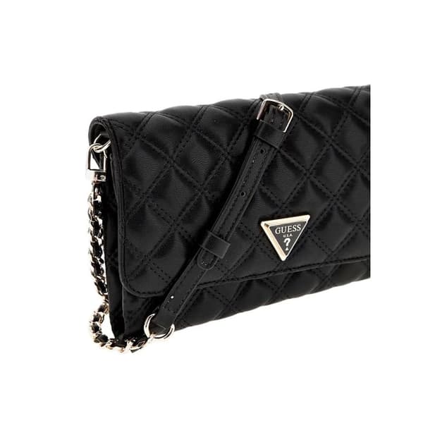 Handväska - Guess - QG874875 - Svart - 100% PU - Kvaderrad - Axelrem