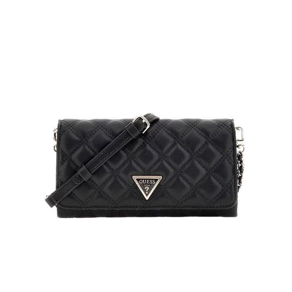 Handväska - Guess - QG874875 - Svart - 100% PU - Kvaderrad - Axelrem