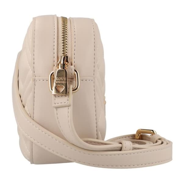 Sidelångt bag från Love Moschino - Quiltad modell - Färg elfenben - Matelasserad - 20 cm