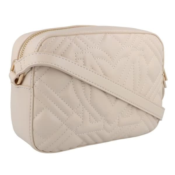 Sidelångt bag från Love Moschino - Quiltad modell - Färg elfenben - Matelasserad - 20 cm