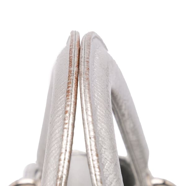 Pre-owned Dior Small Metallic Grained Calfskin Cannage My ABCDior Lady Dior Silver