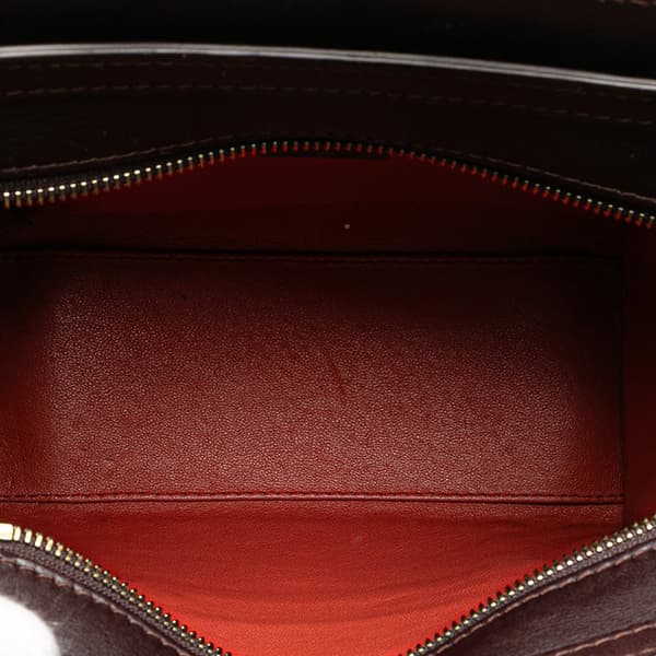 Pre-owned Celine Nano Tricolor Leather Luggage Tote Red