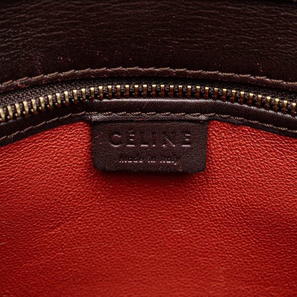 Pre-owned Celine Nano Tricolor Leather Luggage Tote Red