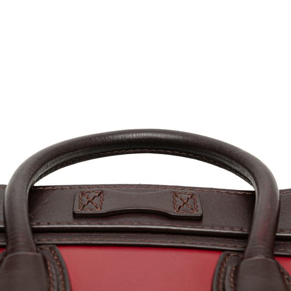 Pre-owned Celine Nano Tricolor Leather Luggage Tote Red