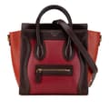Miniatyrbillede 1 af 10: Pre-owned Celine Nano Tricolor Leather Luggage Tote Red