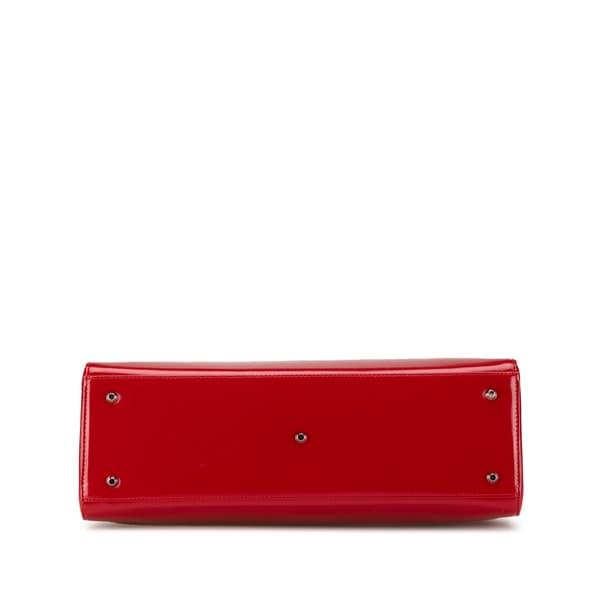 Pre-owned Dior Large Patent Lady Dior Red