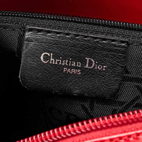 Pre-owned Dior Large Patent Lady Dior Red