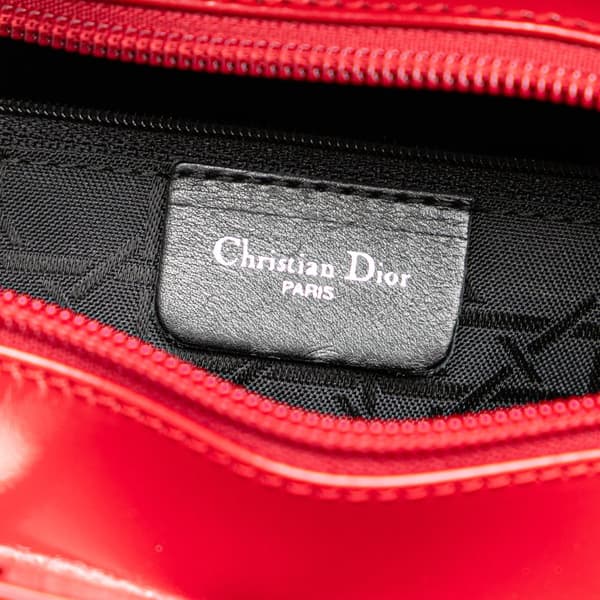 Pre-owned Dior Large Patent Lady Dior Red