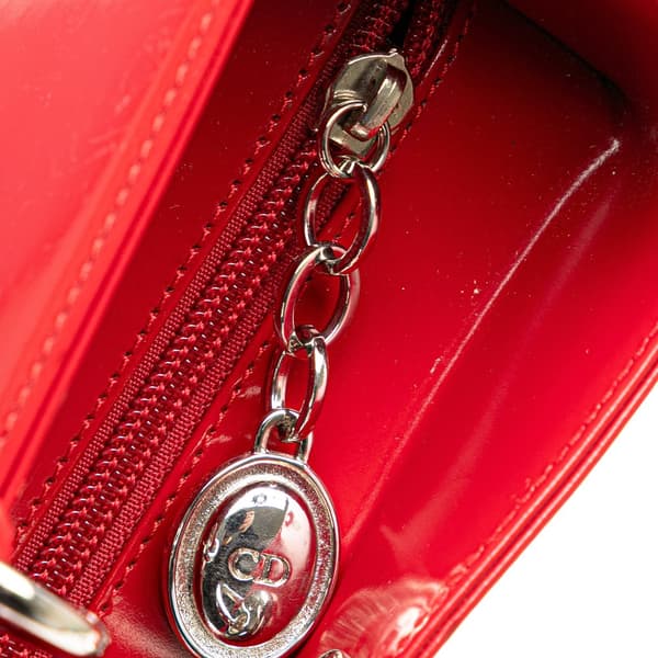 Pre-owned Dior Large Patent Lady Dior Red