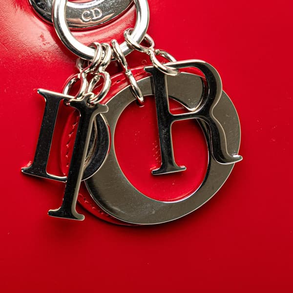 Pre-owned Dior Large Patent Lady Dior Red