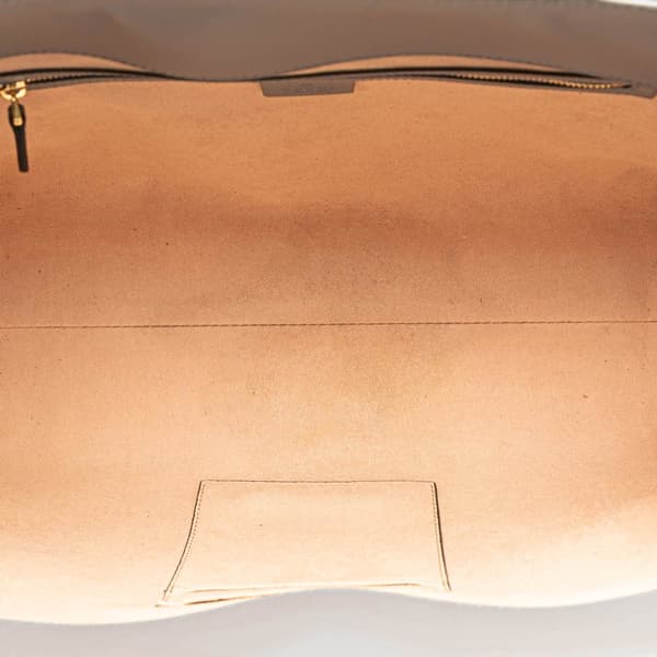 Pre-owned Gucci Medium Leather Bamboo Nymphaea Satchel Gray