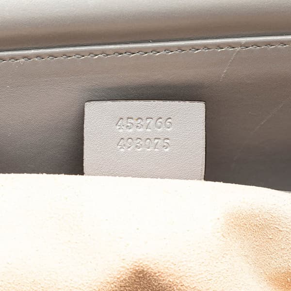 Pre-owned Gucci Medium Leather Bamboo Nymphaea Satchel Gray