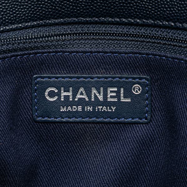 Pre-owned Chanel Large Caviar Coco Top Handle Bag Blue