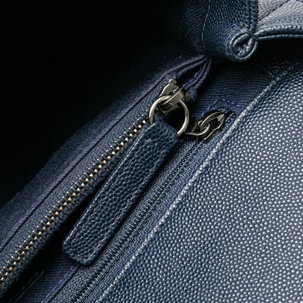 Pre-owned Chanel Large Caviar Coco Top Handle Bag Blue