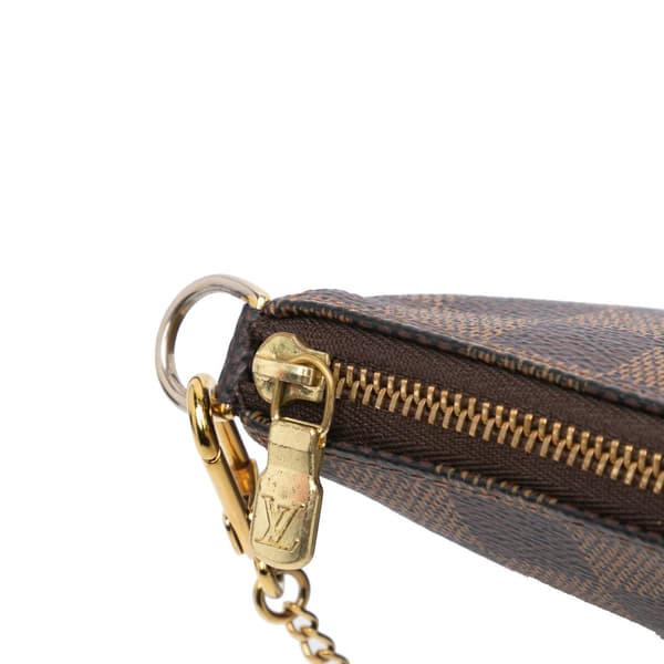 Pre-owned Louis Vuitton Damier Ebene Mini Pochette Accessoires Brown