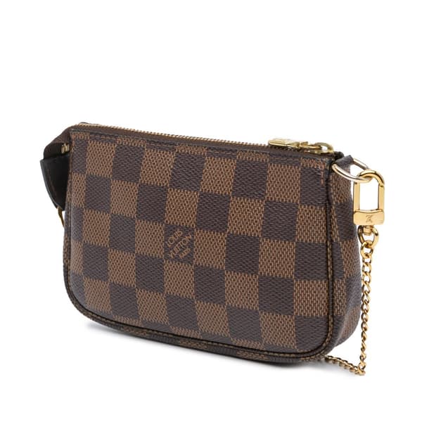 Pre-owned Louis Vuitton Damier Ebene Mini Pochette Accessoires Brown