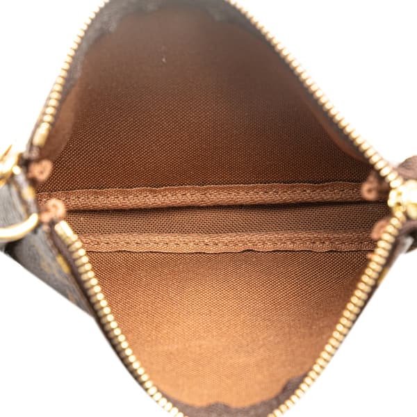Pre-owned Louis Vuitton Monogram Mini Pochette Accessoires Brown