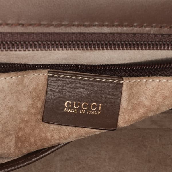 Pre-owned Gucci Calfskin Bamboo Night Brown