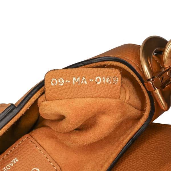Pre-owned Dior Mini Grained Calfskin Saddle Bag Brown