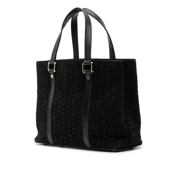 Pre-owned Celine C Macadam Suede Handbag Black