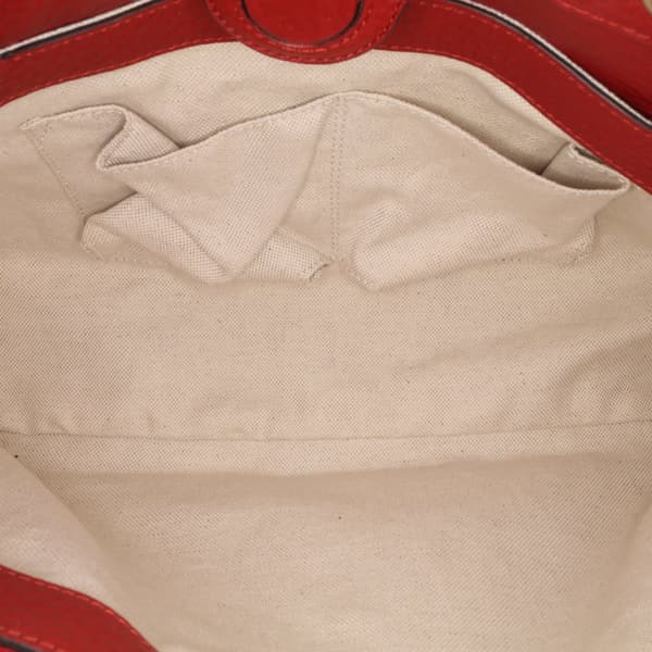 Pre-owned Gucci Medium Calfskin Bamboo Shopper Satchel Red