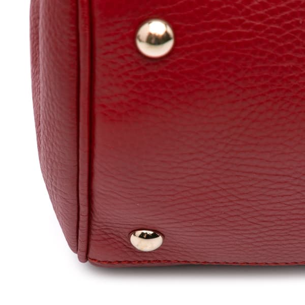 Pre-owned Gucci Medium Calfskin Bamboo Shopper Satchel Red