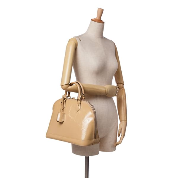 Pre-owned Louis Vuitton Monogram Vernis Alma PM Brown
