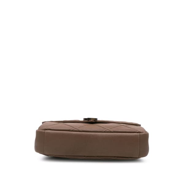 Pre-owned Saint Laurent Medium Quilted Diamond Calfskin Monogram College Satchel Brown